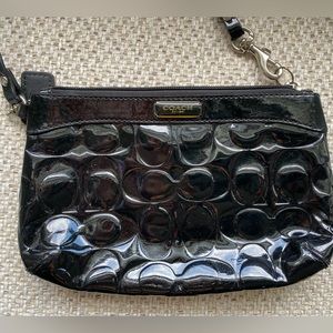Coach Patent Black Leather Wristlet. Used